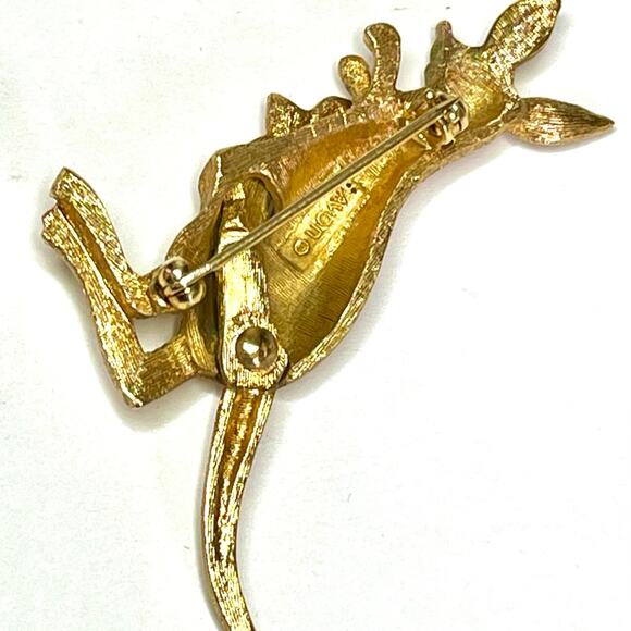 Vintage Brooch Kangaroo Articulated Animal Vtg Costume Jewelry Pin F023 - Picture 4 of 6